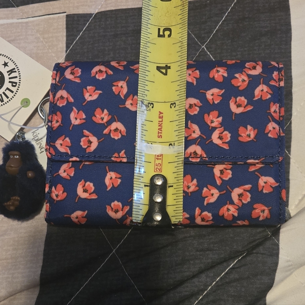 Kipling Navy and Red Floral Wallet - Picture 7 of 9